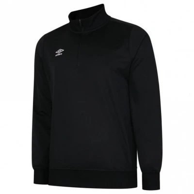 Image of Umbro Mens Club Essential Half Zip Sweatshirt (Black) Size Large