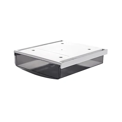 Image of TUKA i AKUT 3.5L Under Desk Drawer 24x21x8cm, Self Adhesive Tray Hidden Underbench Storage Box Drawer, Large Capacity Organizer Utensils Case Table Black TKD8605