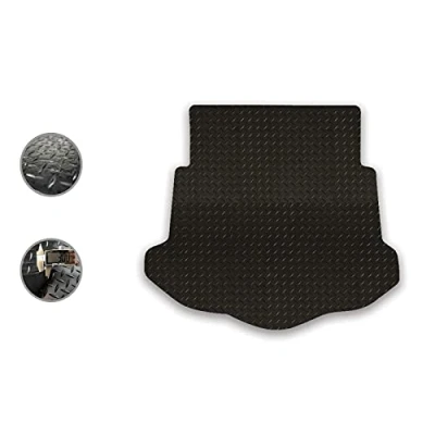 Image of Car Mat Co Tailored Fit Black Heavy Duty Rubber Boot for Ford Mondeo 2006 14 [Hatchback]