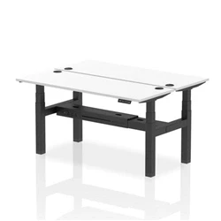 Image of Air B2B 1600x600mm Height Adjustable 2P Bench Desk CP White/Black