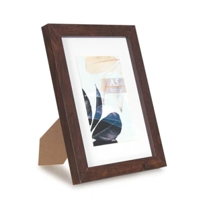 Image of Scholar Tree Walnut A5/21X14.8cm Photo Frames, Wooden Picture Frames for Freestanding and Wall Mountable
