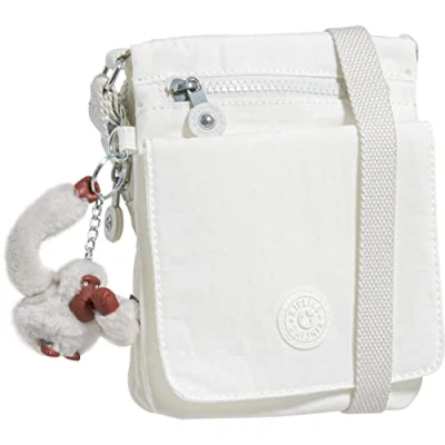 Image of Kipling Women&#039;s New Eldorado Minibag, Lightweight Crossbody, Nylon Travel Bag, Alabaster Tonal, Small