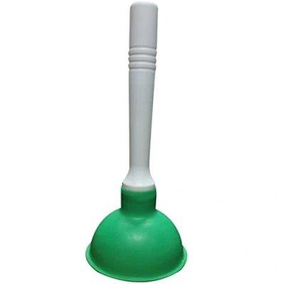 Image of Condello Casa Small Plunger Pump Liquid Plumber Clog Remover Cleaner Unclogger Tool for Toilet,Kitchen Sink Drain,Bathroom Shower Tub With Portable 4 Inch Cup and 9 Handle (Green)