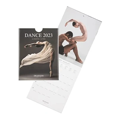 Image of DRAEGER PARIS Small Danse 2023 Wall Calendar for Hanging 12 x 16.5 cm Months 7 Languages Office, Kitchen, Home Monthly Vegetable Inks FSC® Certified Paper