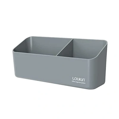 Image of loukin Magnetic and Adhesive Marker Holder, Dry Erase Accessory Tray, Storage Organizer for Whiteboard, Glass or Refrigerators (Grey)