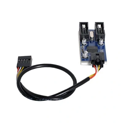 Image of cablecc U2 034 Motherboard 9pin USB 2.0 Header 1 to 2 Female Extension Cable HUB Connector Adapter Port Multilier