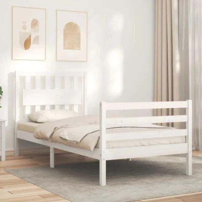 Image of vidaXL Bed Frame without Mattress White 90x200 cm Solid Wood