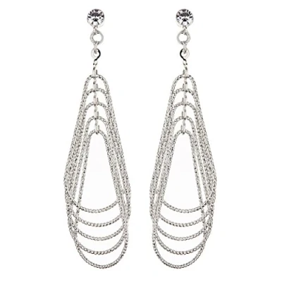 Image of Clip On Earrings Silver Plated Drop With A Clear Crystal Kairos