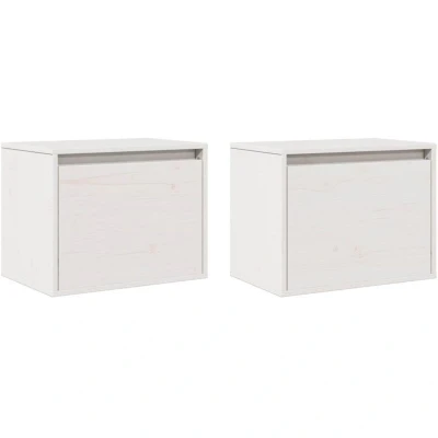 Image of Wall Cabinets 2 pcs White 45x30x35 cm Solid Pinewood