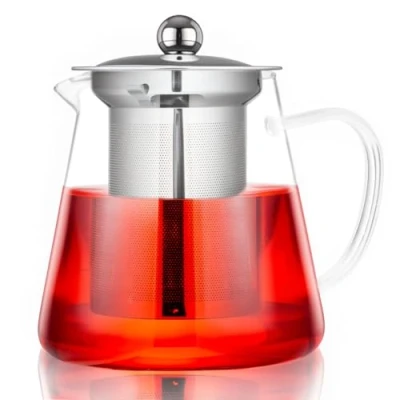 Image of Spring Chef 750ML/26.39OZ Round Glass Teapot with Infuser, Heat Resistant Borosilicate Strainer Teapot, Removable Infuser Tea Pot Handmade