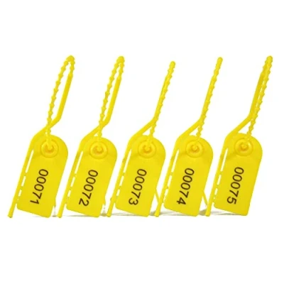 Image of Lzbignun 100pcs Numbered Security Seals Zip Ties for Fire Extinguisher Breakable Plastic Safety Tags Pull Tite Anti Tamper First Aid Kit (Yellow)