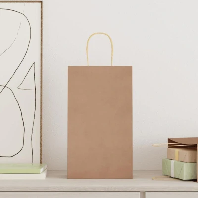 Image of vidaXL Paper Bags 50 pcs with Handles Brown 21x11x36 cm