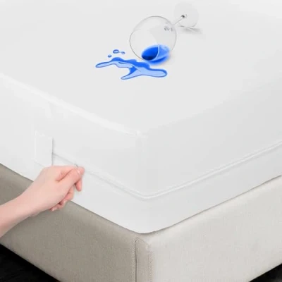 Image of Bedding Zippered Mattress Encasement, King 150 x 190 30 cm, 100% Waterproof, Bed Bug and Dust Mite Proof Protector Encasement cover