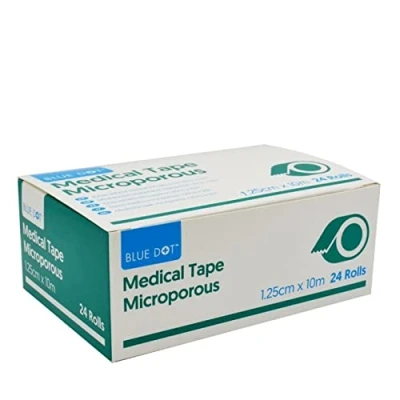 Image of Microporous Medical Tape 1.25cm x 10m Box 24 Rolls Blue Dot