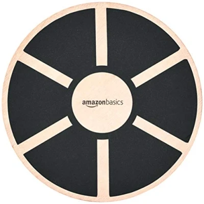 Image of Amazon Basics Wood Wobble Balance Board, Black