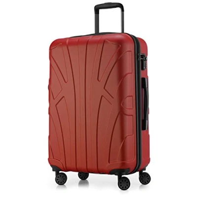 Image of SUITLINE Hardshell Suitcase, Travel Luggage, TSA, 66 cm, Approx. 58 liters, 100% ABS mat, Red