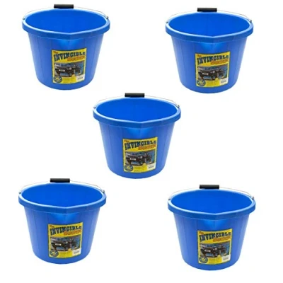 Image of 5 X Airflow Heavy Duty Invincible Builders Bucket Blue 3 Gallon 15 Litre