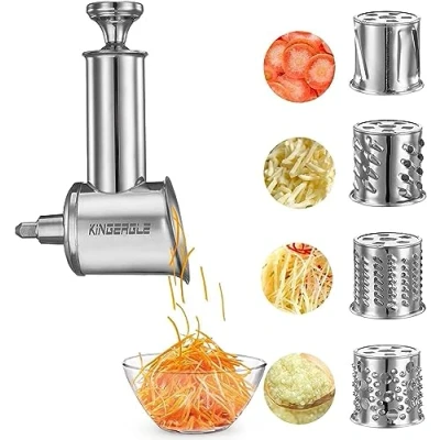 Image of Stainless Steel Slicer Shredder Attachment for Kitchenaid Mixer, Cheese Grater, Food Accessories
