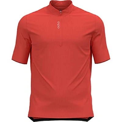 Image of Odlo Men Cycling jersey with half zipper ESSENTIALS, firelight, M
