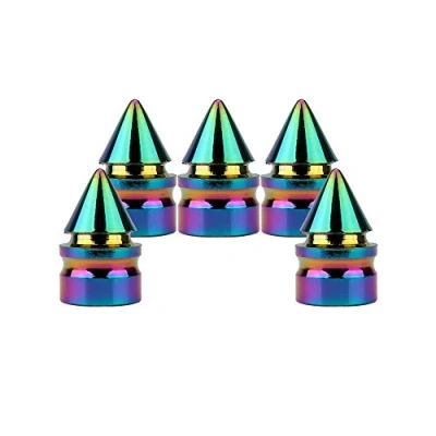 Image of SENZEAL Spike Valve Dust Caps Aluminum Alloy Wheel for Car Bike Set of 5 Colorful