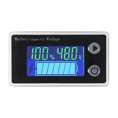 Image of Battery Capacity Monitor 10 100V Gauge Meter Voltmeter with Temperature Display Digital Universal Tester Switch 12V 24V 36V 48V LCD Indicator