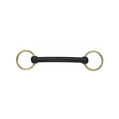 Image of Shires Rubber Covered Overcheck Bradoon Snaffle Horse Bit UK 4 1/2, Blkrub