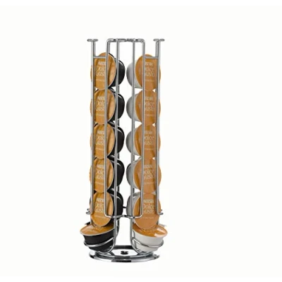 Image of Le Xpress Dolce Gusto Coffee Capsule Dispenser for 24 Capsules, Silver, 13.5 x 33 cm