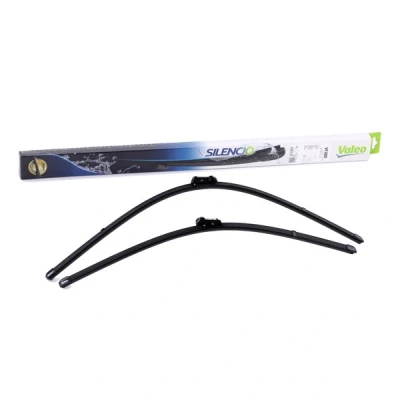 Image of 642321, 642322, 6423A6 Wiper BLADE VALEO SILENCIO X.TRM, FLAT SET 574680 750, 650mm Front Beam with spoiler Top Lock PEUGEOT: Boxer Van