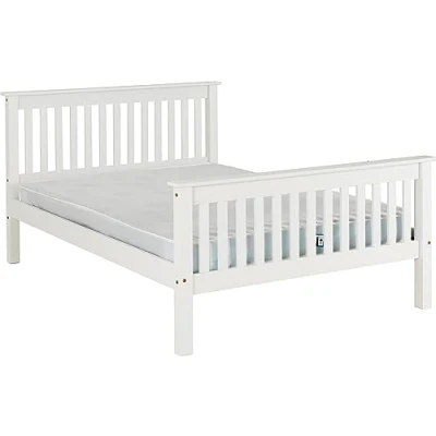 Image of Seconique Monaco 4&#039;6&quot; Double High End Bed in White