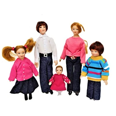 Image of Melody Jane Dolls House Modern Casual Family Miniature Porcelain People Figures