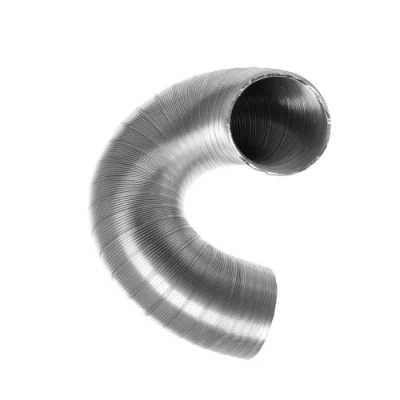 Image of Ø 100mm / 4 inch Flexible Air Duct for Cooker Hood, Conditioner, Extractor Fan, Tumble Dryer 1.5m 4.9ft Semi Rigid Exhaust Hose Ventilation Ducting Aluminium