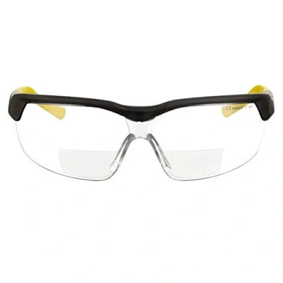 Image of voltX GT adjustable (2020 model) Bifocal Reading Safety Glasses (Clear Lens +2.5), UKCA &amp; CE EN166FT Certified, Anti fog coated, UV400 Lens, Scratch resistant, Tilt and length earstems.