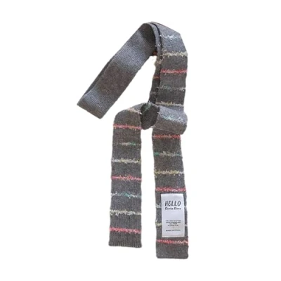 Image of Fcnjsao Women Winter Scarf Maillard Styling Neckerchief Decorative Thin Knitted Neck Guard Lightweight