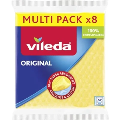 Image of Vileda sponge cloth very high suction power 8 pack (assorted colors)
