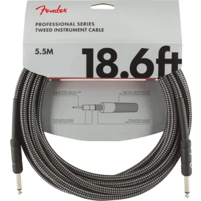 Image of Fender Professional Series Instrument Cable 18.6 ft STR/STR Gray Tweed