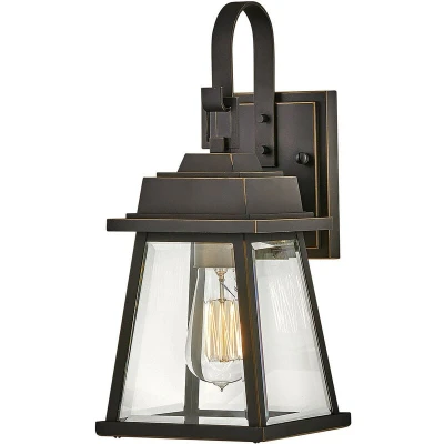 Image of Hinkley Bainbridge Outdoor Wall Lantern Oil Rubbed Bronze with Heritage Brass Accents, IP44