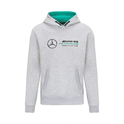 Image of Mercedes AMG Petronas Formula One Team Official 1 Merchandise Logo Hoodie Grey XS