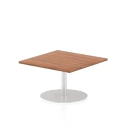 Image of Italia 800mm Poseur Square Table Walnut Top 475mm High Leg
