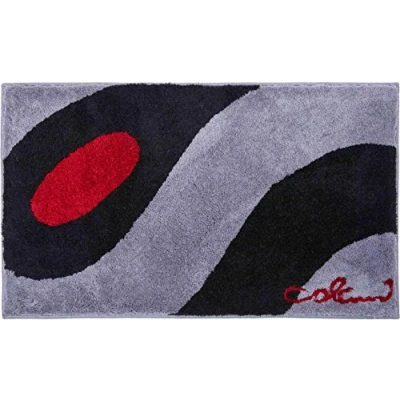 Image of Grund Designer Bath Mat COLANI, Ultra Soft and Absorbent, Anti Slip, 5 Years Warranty, Colani 35, 70x120 cm, Light Gray Black