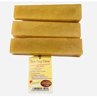 Image of Orginal Yak Milk Dog Chews, Himalayan Chew, Long Lasting, Natural Chews Treat for Your Dog, Puppy(3 Pieces X Large Chew)