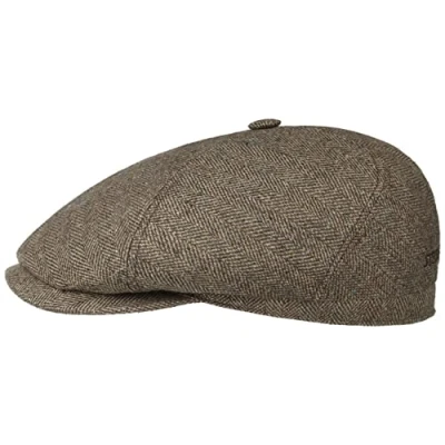 Image of Stetson Milner Silk Flat Cap Women/Men Made in The EU Ivy hat Summer with Peak, Lining Winter 59 cm Beige Brown