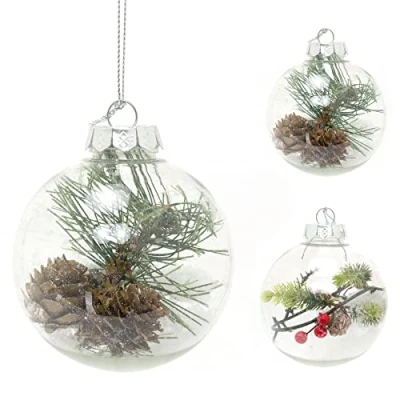 Image of Carousel Home 8cm Pine Cone And Berry Christmas Bauble Snow Ball Tree Decorations Xmas Decor Design Varies One Supplied