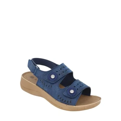 Image of Jo &amp; Joe Ladies Twin Touch Fasten Sandal Grenada Navy