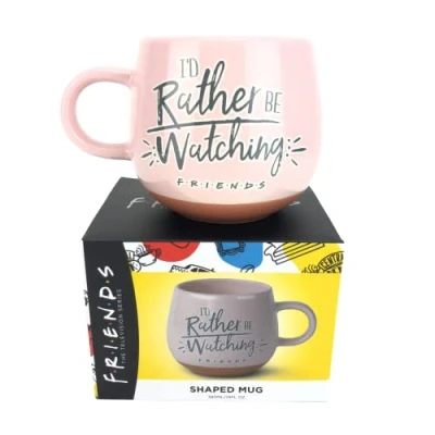 Image of Pyramid International Friends (I&#039;d Rather Be Wathcing Friends) Pink Rounded Mug