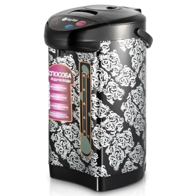 Image of MAYA RANGE 5L Instant Hot Water Dispenser, 2 Temperature Adjustment Thermo Pot With Dispensing Ways, Rotatable Base, Re boil &amp; Auto Cut Off, Stainless Steel Boilers Kettle (Black Printed)