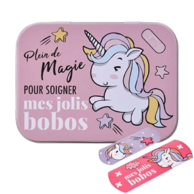 Image of Unicorn Plasters in Metal Tin Box, Two Sizes with Cute Design, Easy Removal &amp; Skin Friendly, Breathable Adhesive, 24