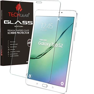 Image of TECHGEAR Glass Edition fits Samsung Galaxy Tab S2 8.0 Inch (SM T710) Genuine Tempered Screen Protector Guard Cover