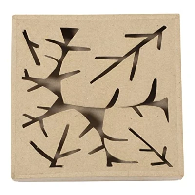 Image of Décopatch Ref BT075C Square Plant Box Papier Maché Object to Decorate 17 x 3cm with Papers &amp; PaperPatch Glue, Glitter, Paints