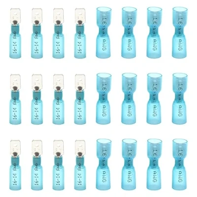 Image of CEEYSEE 100Pcs Heat Shrink Female Male Spade Connectors Insulated Electrical Wire Crimp Terminal（RSL)