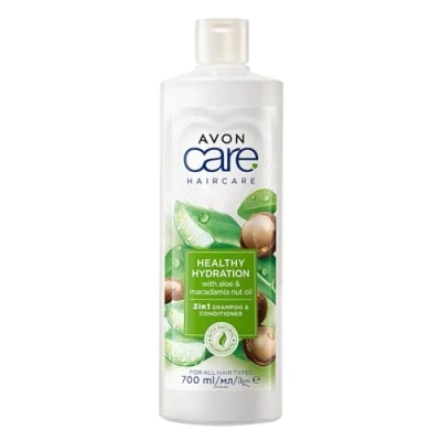 Image of Avon Care Healthy Hydration 2 in 1 Shampoo &amp; Conditioner Infused with aloe vera and macademia nut oil (1 Bottle)